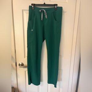Figs Kade Cargo Scrub Pants - Hunter Green - Small